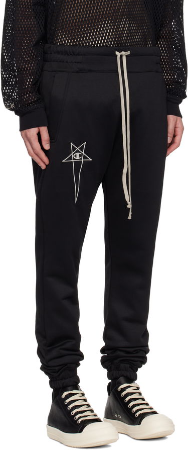 Joggingbukser Rick Owens Rick Owens Champion Edition Joggers Sweatpants Sort | CM01E1684 CHJS SHINY SWEAT JERSE, 1