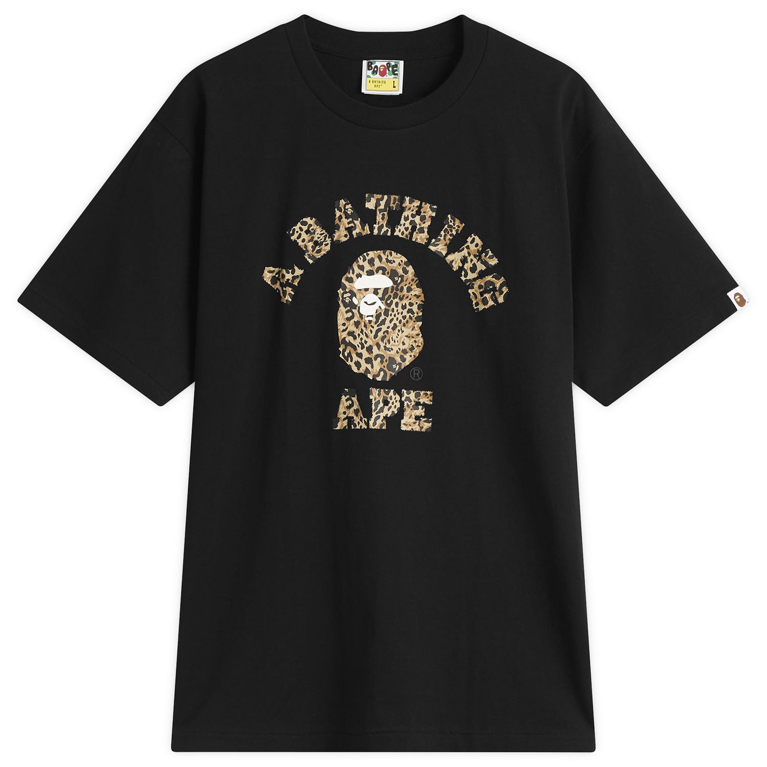 T-shirt BAPE Wild Leopard College T-Shirt Sort | 001TEL801039M-BBE, 1