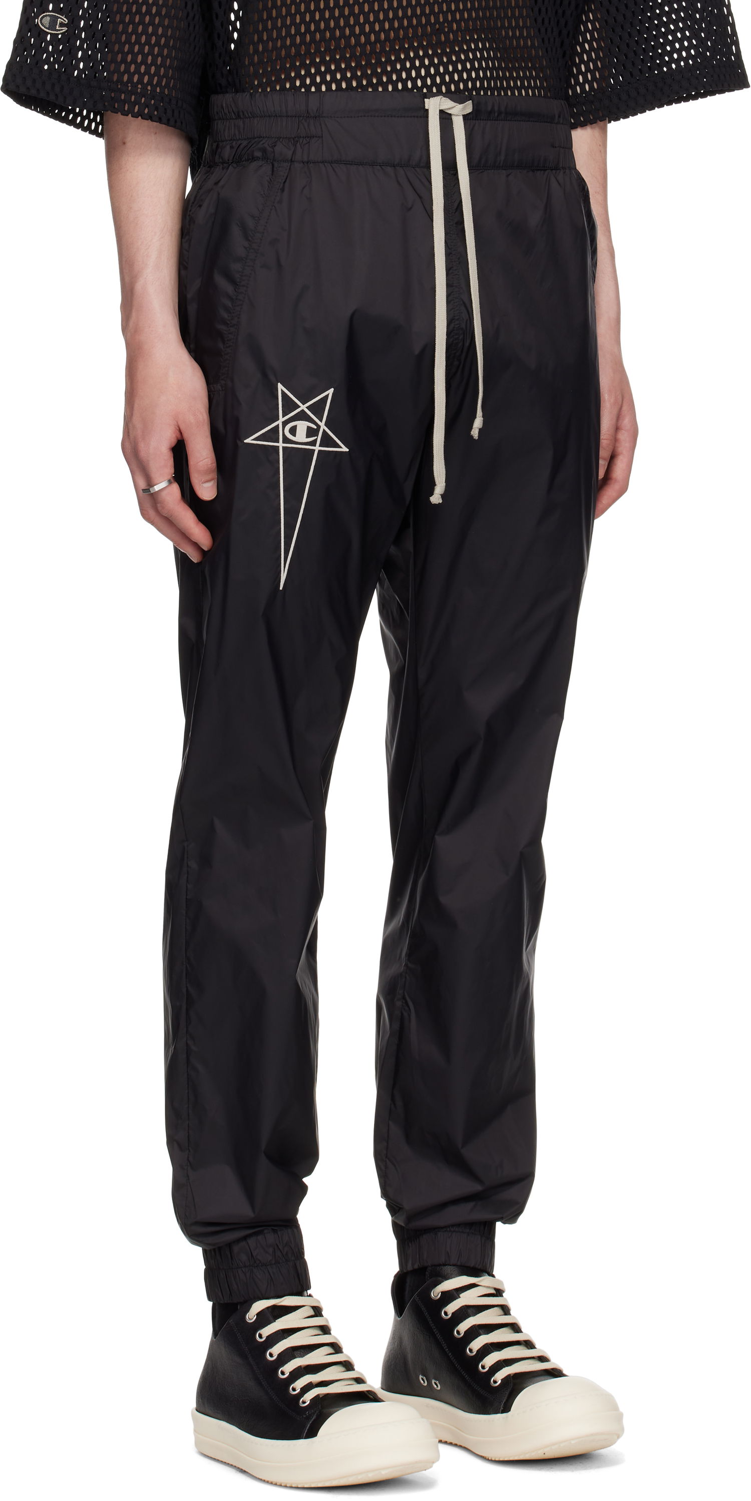 Joggingbukser Rick Owens Rick Owens Champion Edition Joggers Sweatpants Sort | CM01E1686 CHNY NYLON, 1