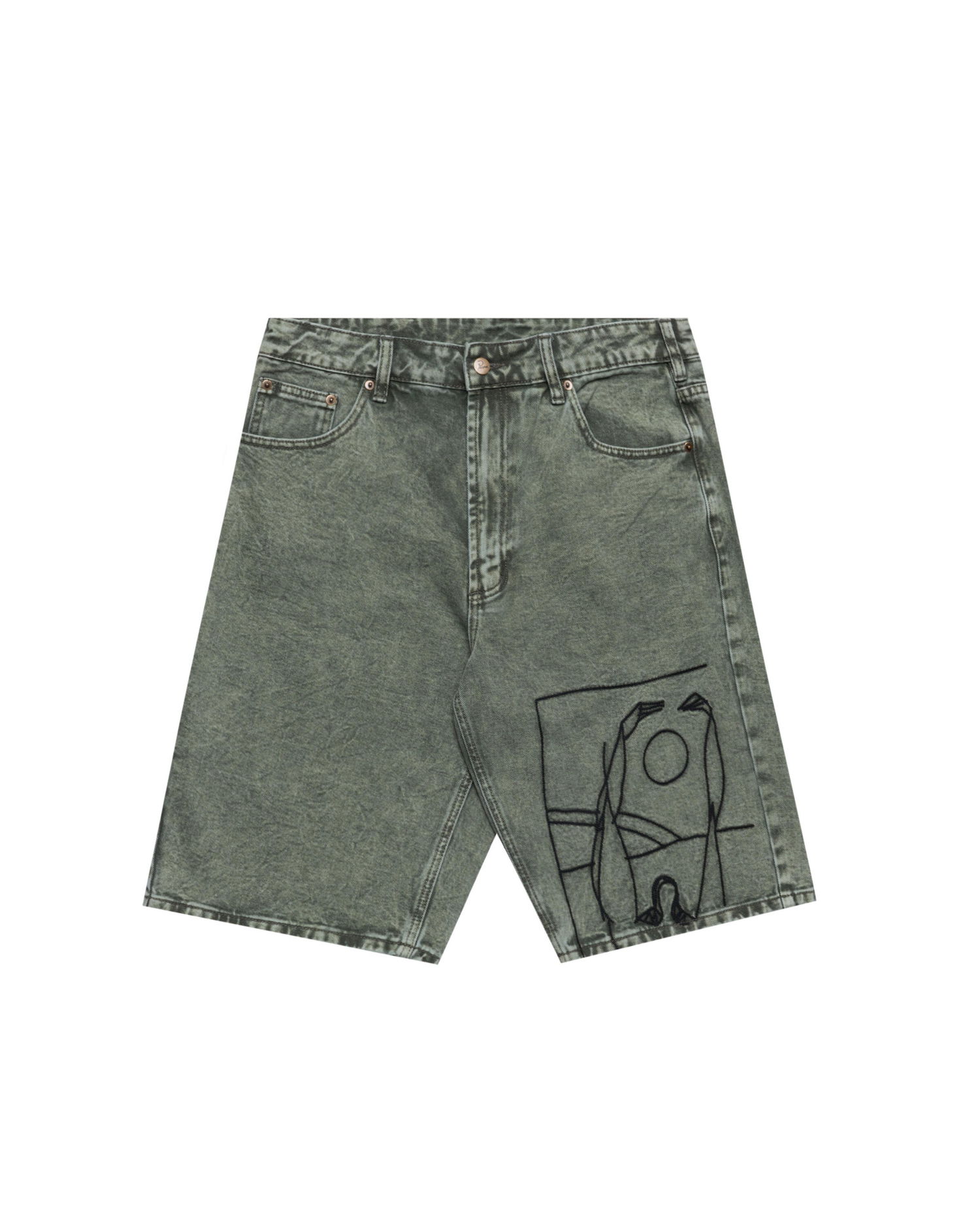 Shorts By Parra Parra Protect the Sun Denim Shorts Grøn | 54165, 0