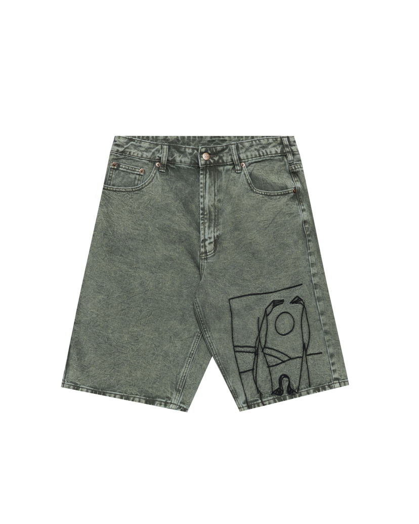 Shorts By Parra Parra Protect the Sun Denim Shorts Grøn | 54165