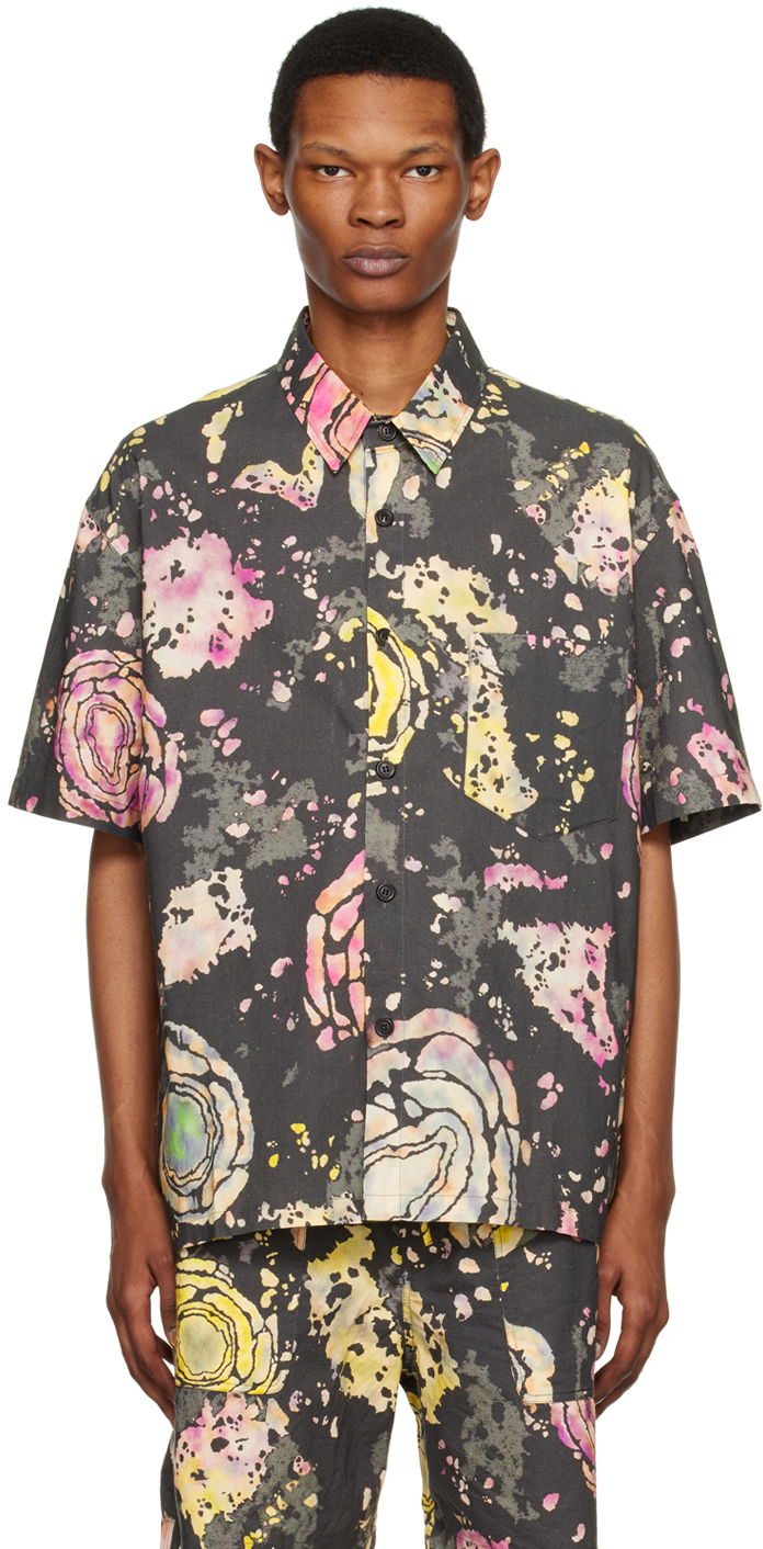 Skjorte ISABEL MARANT Abstract Print Short Sleeve Shirt Sort | 23PCH0039HA-A1I40H