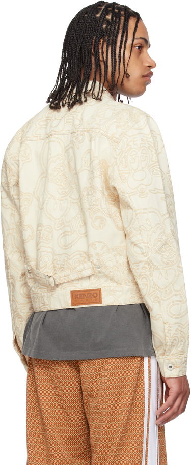 Jakke KENZO Kenzo Paris VERDY Edition Embroidered Trucker Jacket Beige | FF55DV3096W1, 2