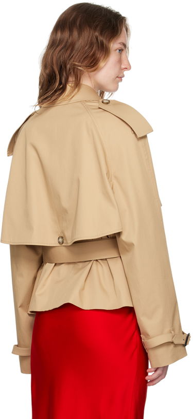 Trenchcoat Stella McCartney Stella McCartney Cropped Trench Coat Beige | 6700393CU403, 2