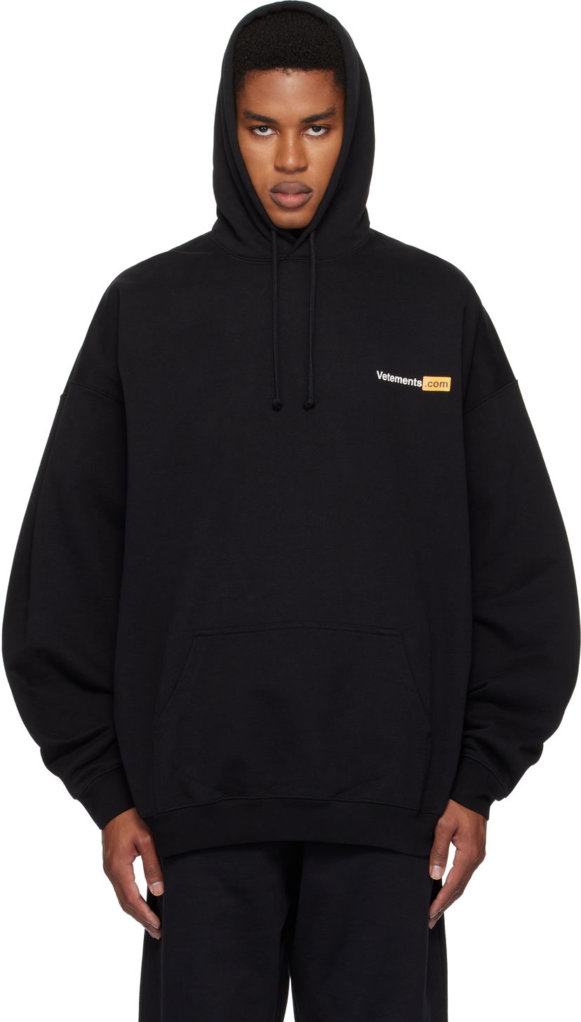 Sweatshirt VETEMENTS Oversized Hoodie with Logo Sort | UA66HD760B