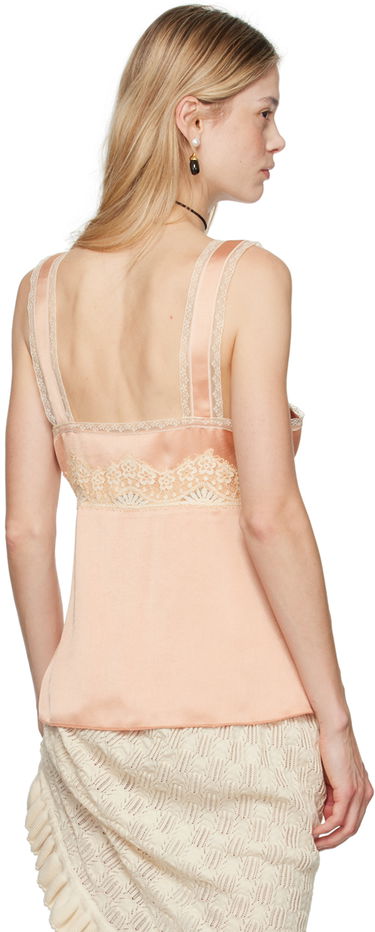 Tanktop Anna Sui Lace Trim Satin Camisole Lyserød | 624M23, 2