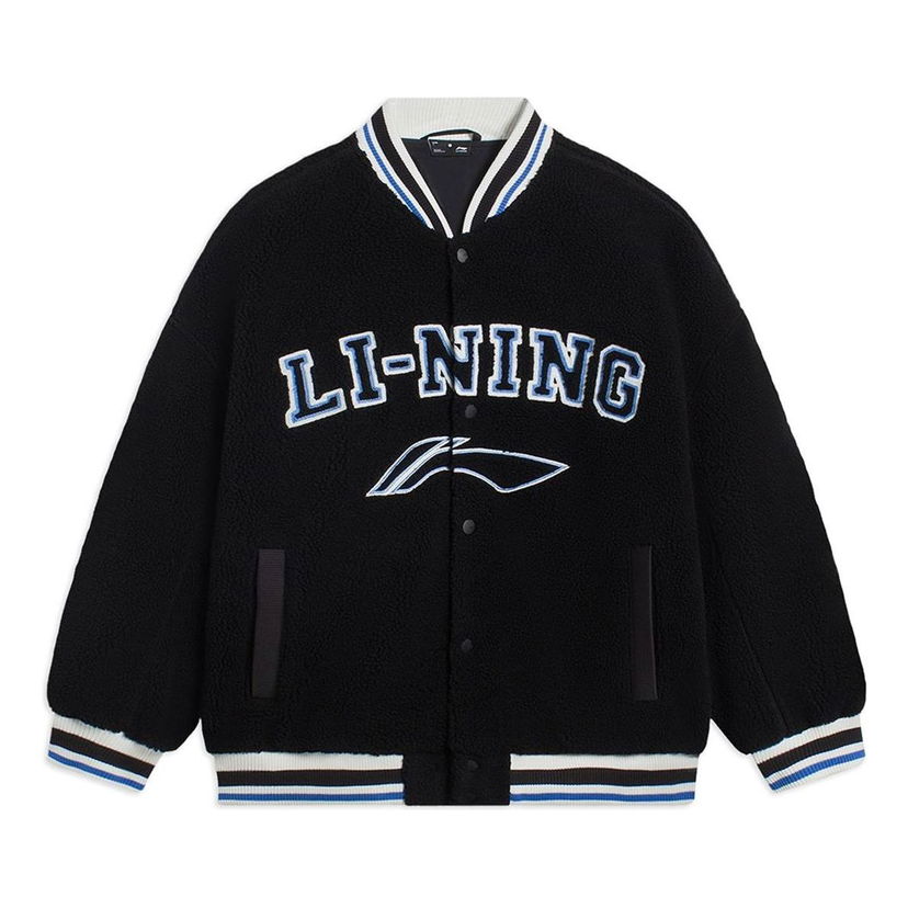 Bomberjakke Li-Ning Polar Fleece Baseball Jacket Sort | AFDSD31-3