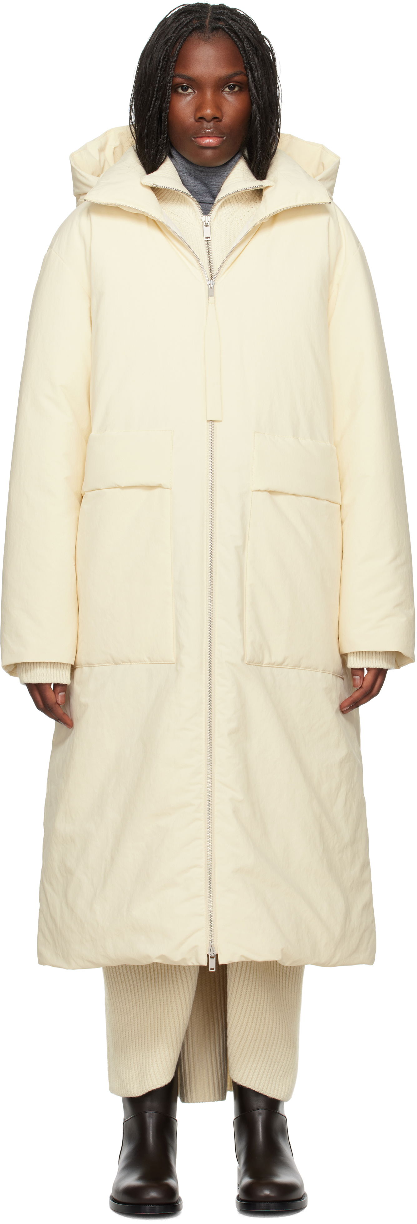 Puffer jakke Jil Sander Down Coat Hvid | J40AF0156_J70008, 0
