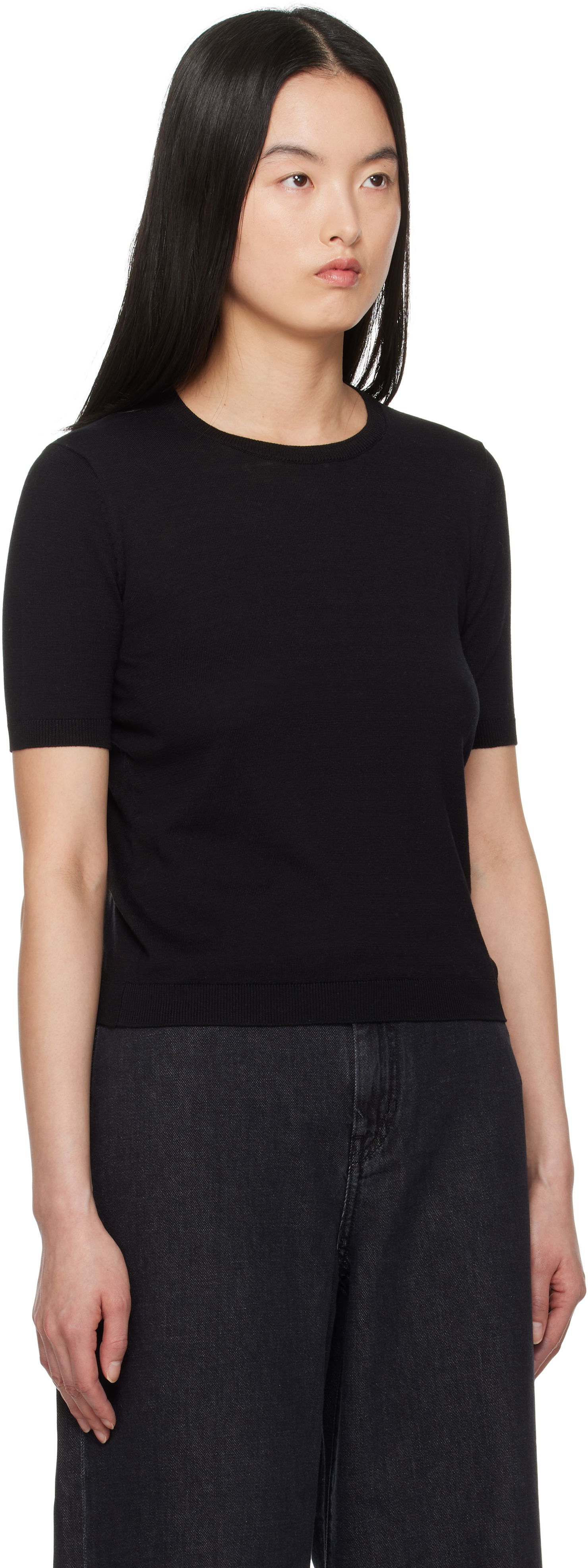 Sweater Max Mara Weekend Max Mara Zibetto Knit T-Shirt Sort | 2515361041600, 1