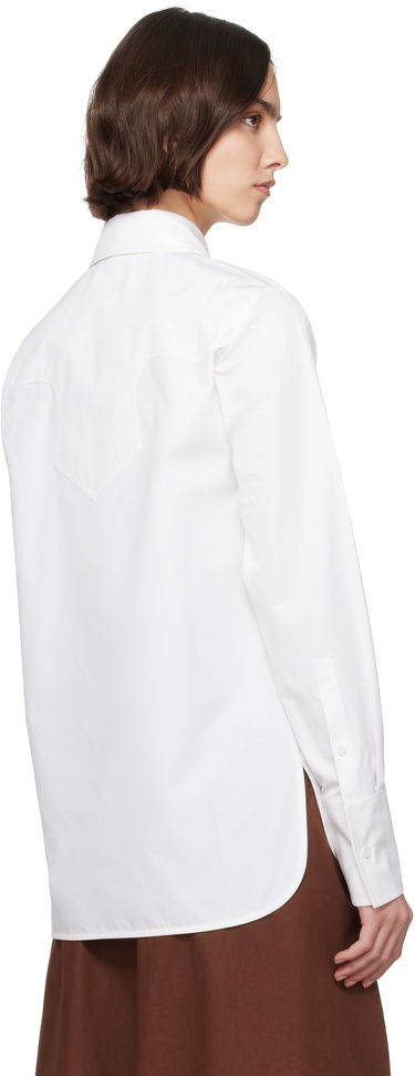 Skjorte Jil Sander Jil Sander Cotton Poplin Tie Shirt Hvid | J03DL0196_J45002, 2