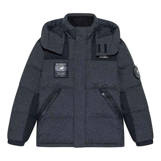 Puffer jakke New Balance Warm Hooded Jacket Grå | NPA43141-BK