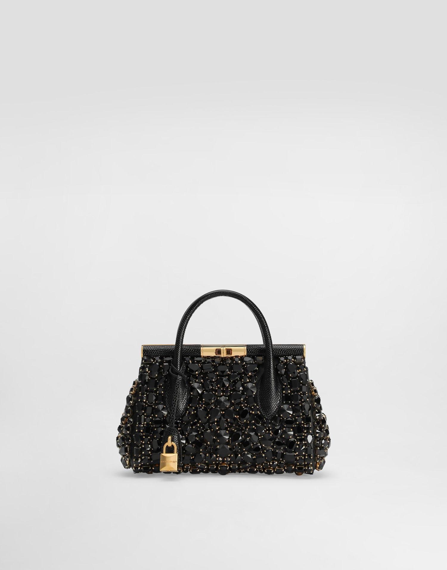 Håndtaske Dolce & Gabbana Dolce & Gabbana Mini Marlene Iguana-Print Calfskin Handbag Sort | BB7744AJ6798S485, 0