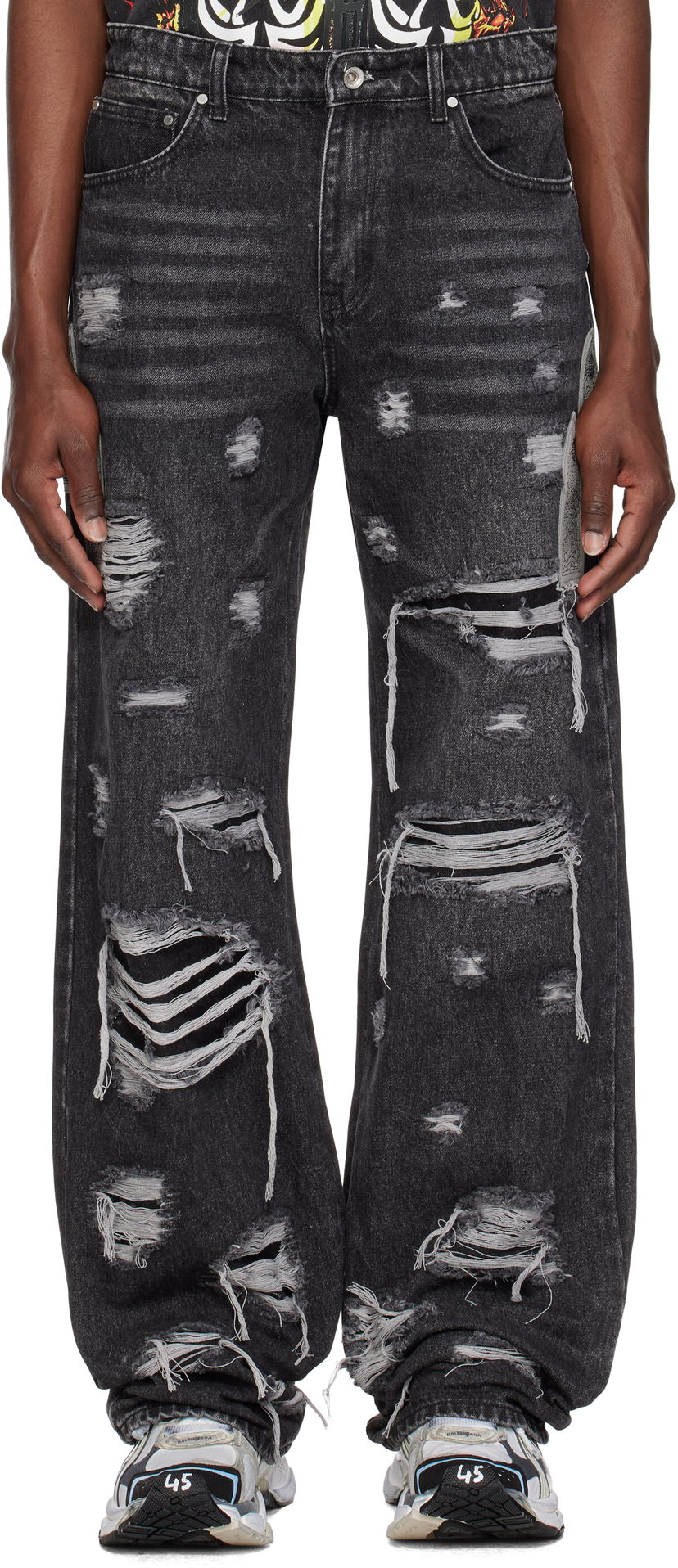Jeans Who Decides War Who Decides War Side Patch Relaxation Jeans Sort | 1121050021SS25