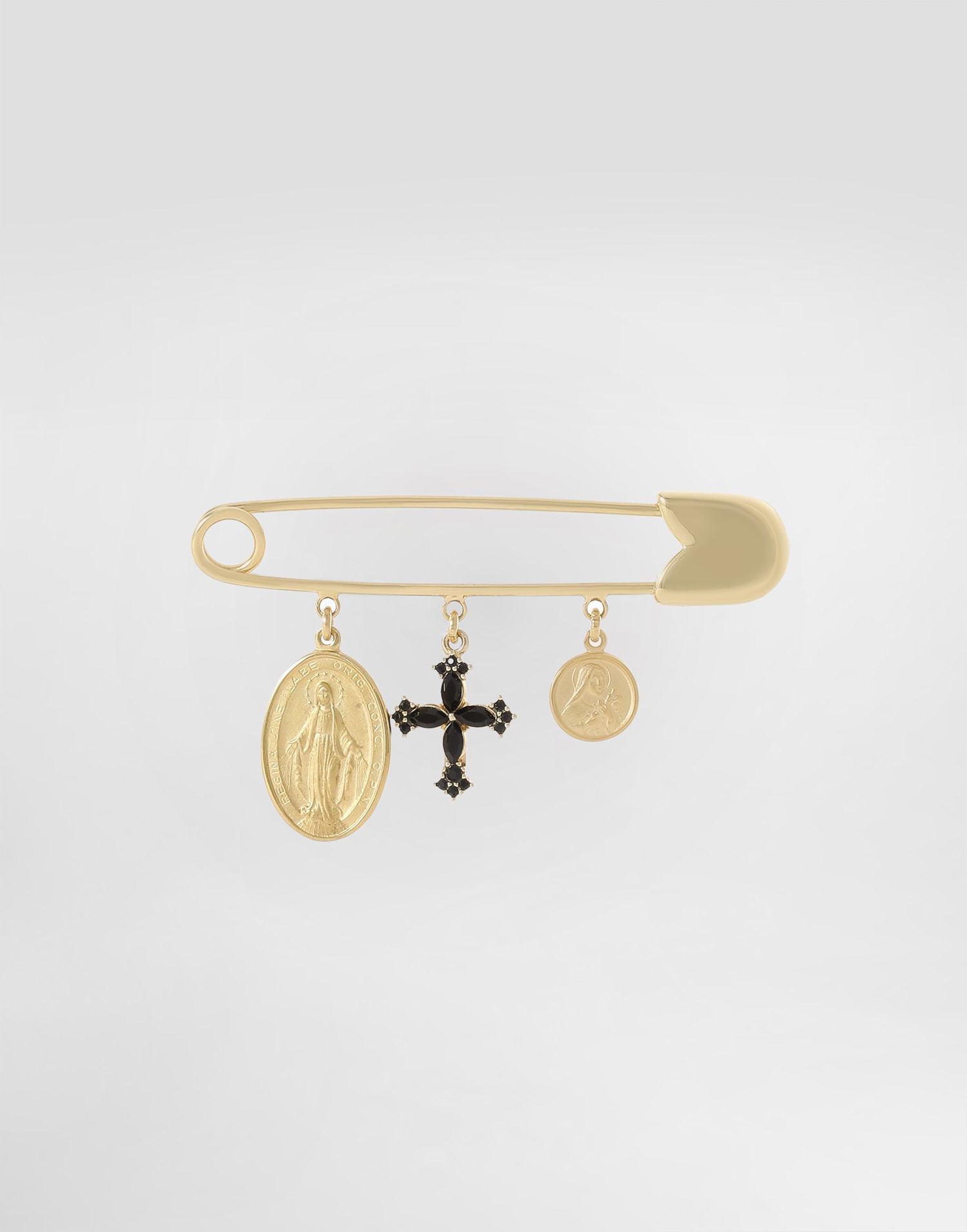 Stift Dolce & Gabbana Dolce & Gabbana Safety Pin Brooch with Cross and Medallion Charms Gul | WPR5S1W1111ZOO00, 0