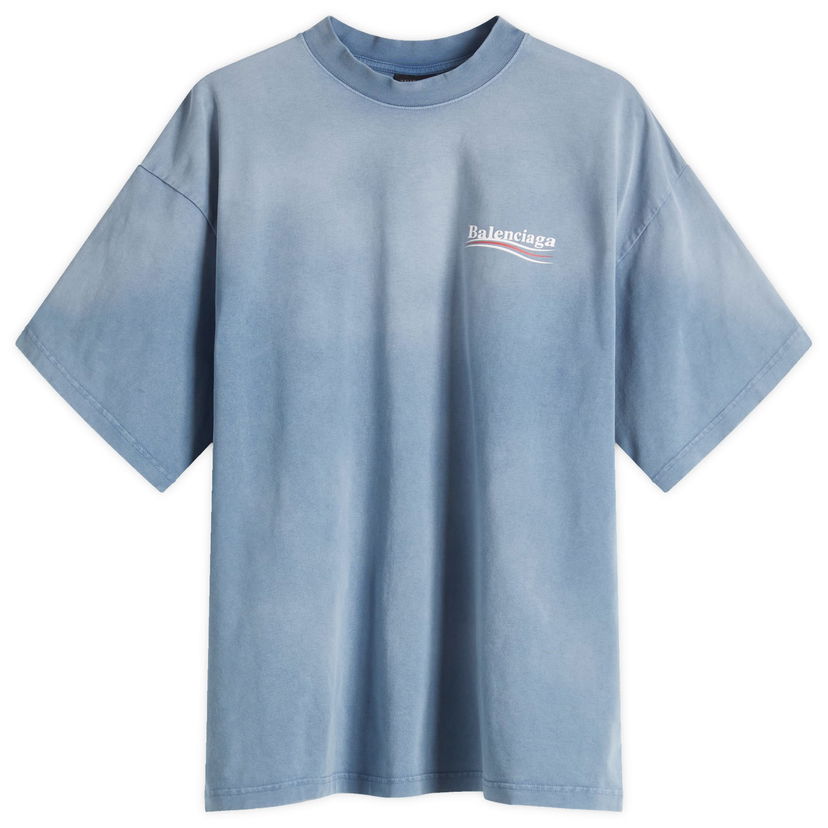 T-shirt Balenciaga Men's Campaign Medium Fit T-Shirt, Size Small Blå | 764235-TIV52-9798