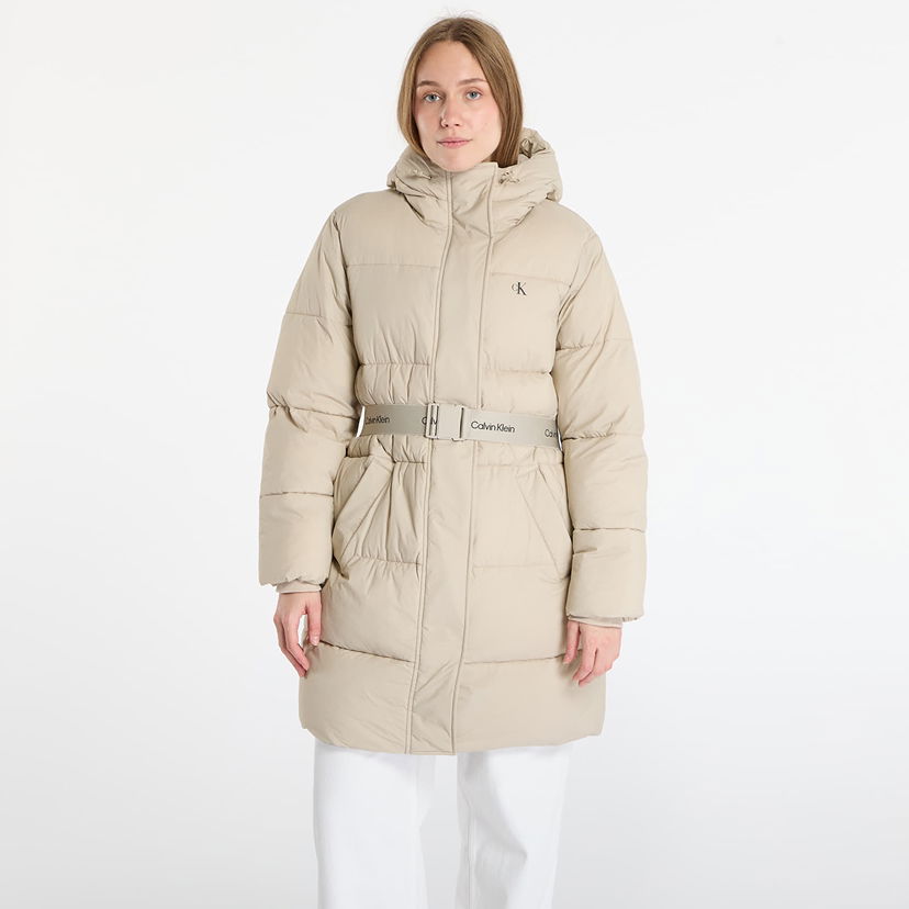 Frakker CALVIN KLEIN Jeans Belted Midweight Coat Beige | LV047D508G NSU