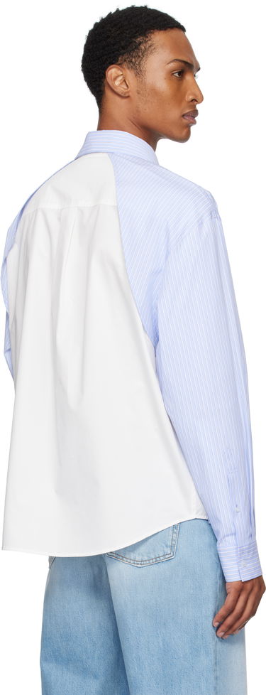 Skjorte We11done We11done Striped Layered Shirt Blå | WD-SH2-25-182-M-BL, 2