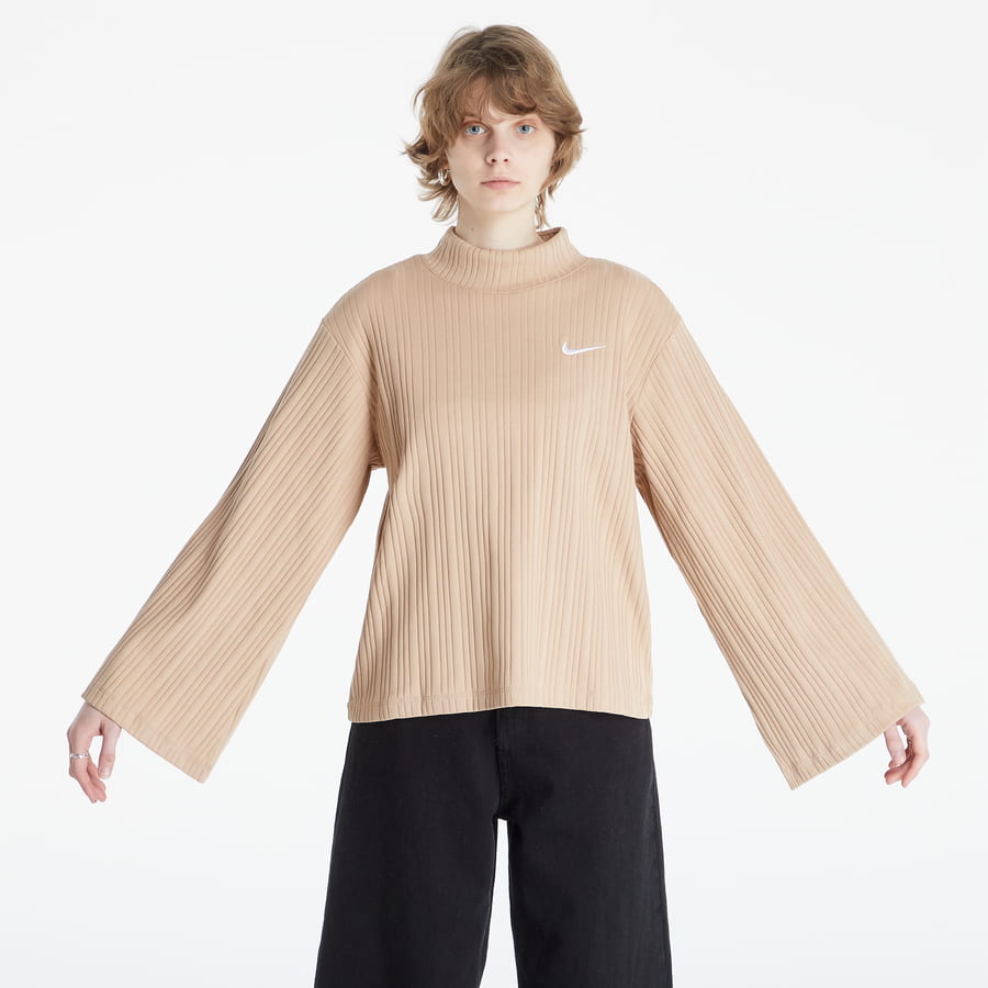T-shirt Nike NSW Ribbed Jersey Long Sleeve Top Beige | DM6399-200, 0