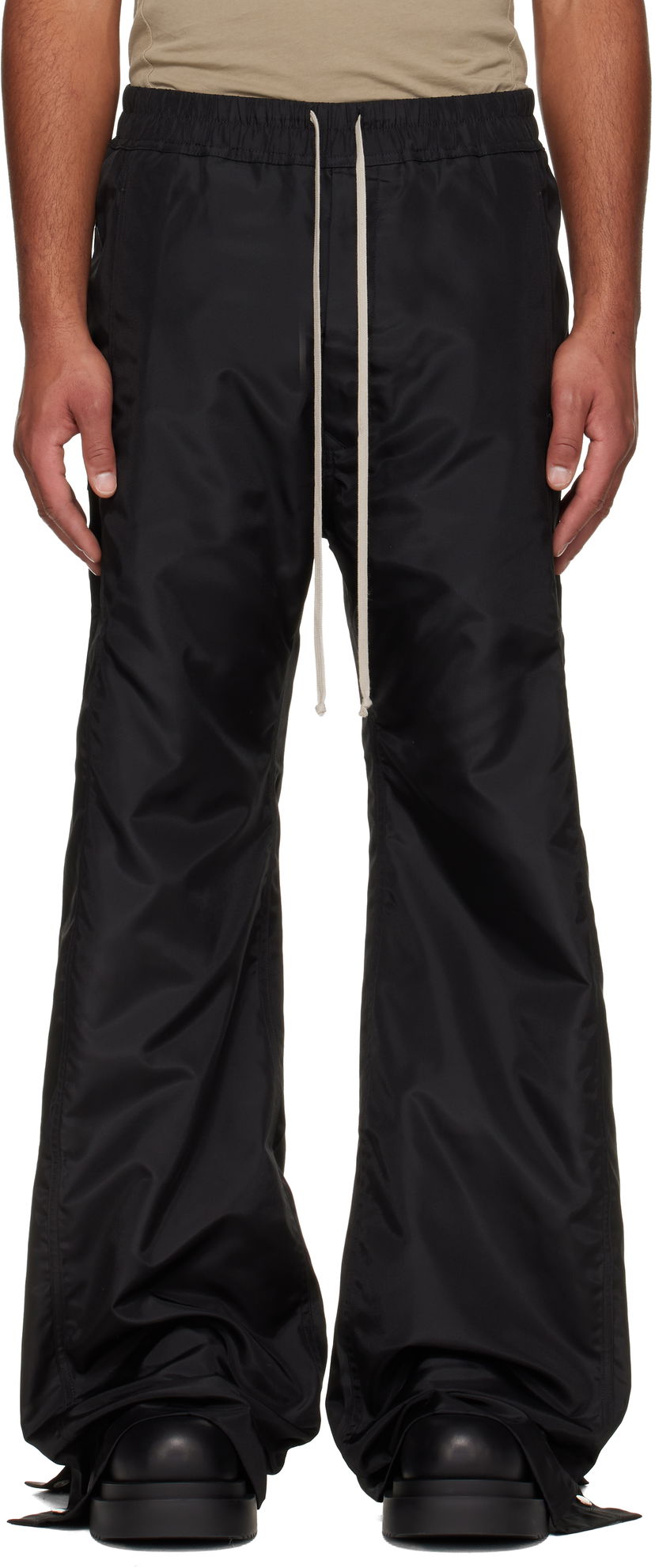 Joggingbukser Rick Owens DRKSHDW Concordians Pusher Elastic Waist Wide-Leg Track Pants Sort | DU02E7393 NCV