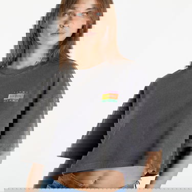Crop top Tommy Hilfiger Oversized Cropped Summer Flag Tee Black Grå | DW0DW18141 BDS, 3