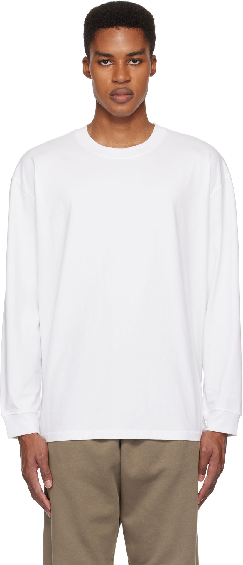 T-shirt SKIMS Heavyweight Cotton Relaxed Long Sleeve T-Shirt Hvid | LS-LST-7893M