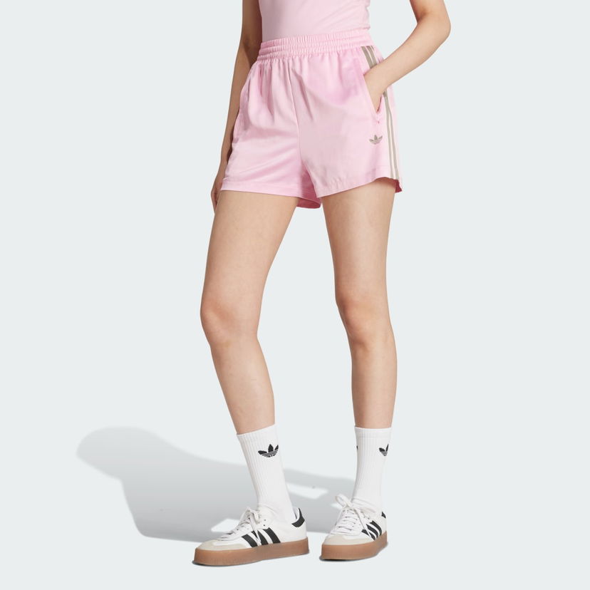Shorts adidas Originals adidas Originals Satin Shorts with Stripes Lyserød | KD2282
