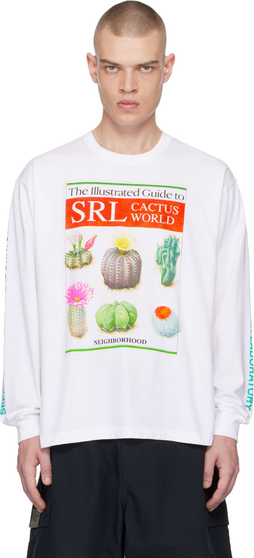 T-shirt Neighborhood Cactus World Graphic Long Sleeve T-Shirt Hvid | 242PCNH-LT21