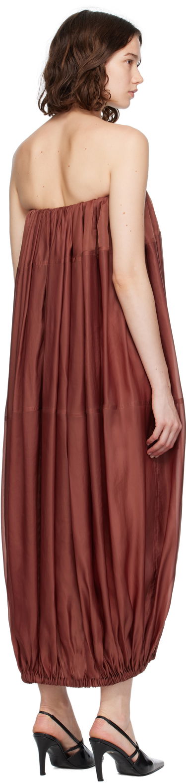 Kjole FERRAGAMO Ferragamo Voluminous Bustier Maxi Dress Brun | 782875, 2
