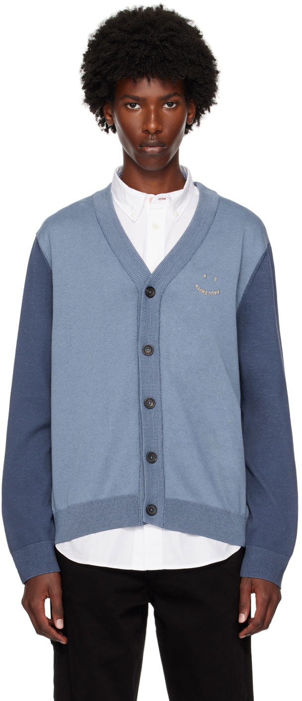 Sweater Paul Smith PS Paul Smith Happy Cardigan Blå | M2R-957Y-N22149-46