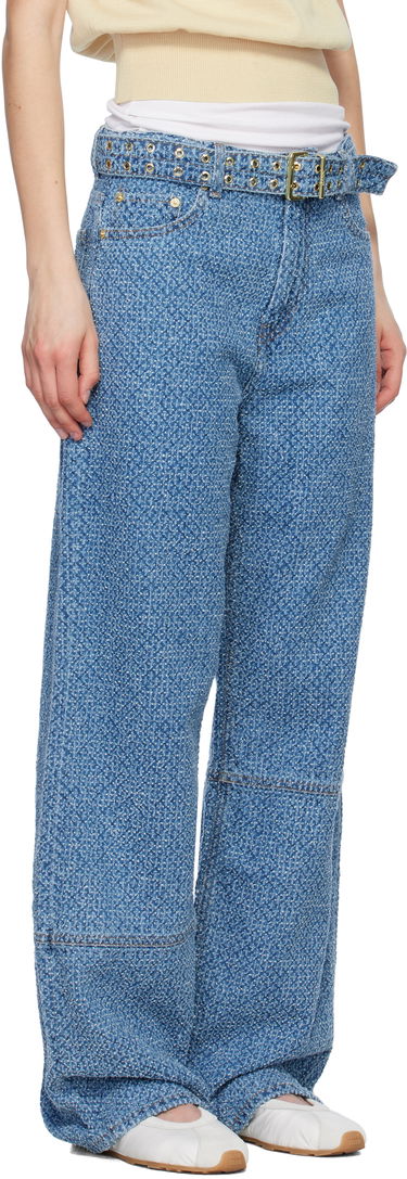Jeans GANNI GANNI Izey Fluffy Belt Jeans Blå | J1721, 1