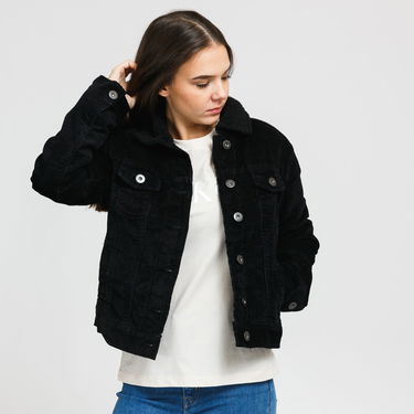 Jakke Urban Classics Ladies Sherpa Corduroy Jacket Sort | TB1859 black, 0