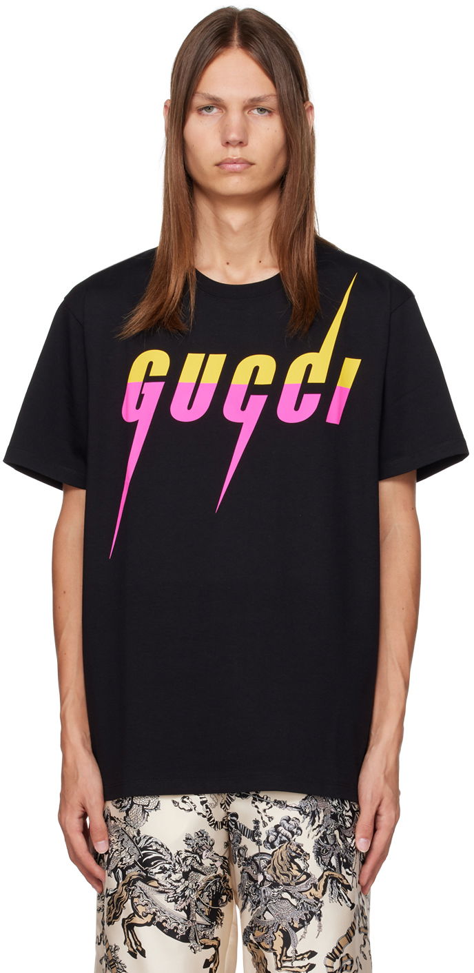 T-shirt Gucci Blade Print Sort | 548334 XJFWQ, 0
