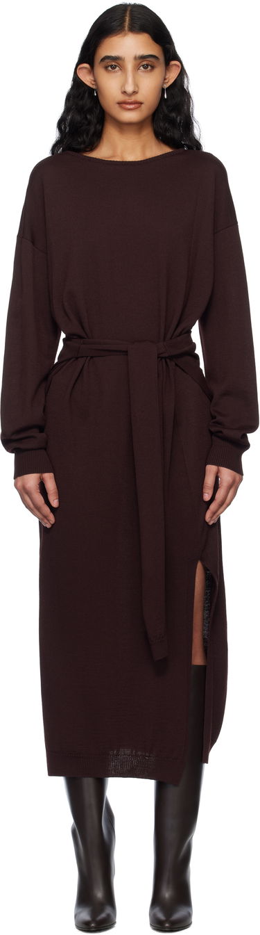 Kjole LEMAIRE LEMAIRE Trompe L'Oeil Knit Maxi Dress Bourgogne | DR1093 LK087, 0