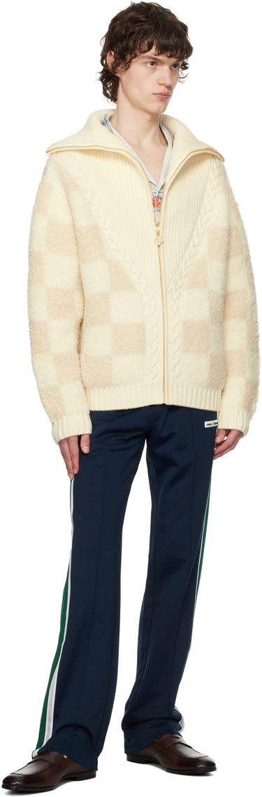 Sweater Casablanca Casablanca Merino Fleece Zip-Up Jacket Beige | MPS25-KW-851-01, 3