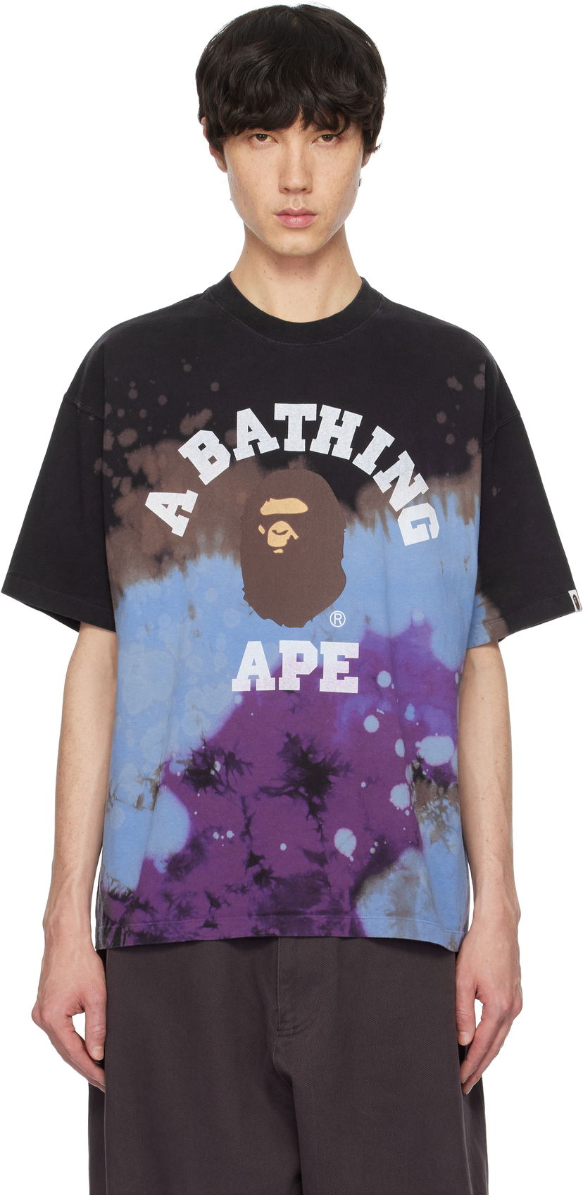 T-shirt BAPE Tie Dye College Relaxed Fit T-shirt Flerfarvet | 001CSK801003M