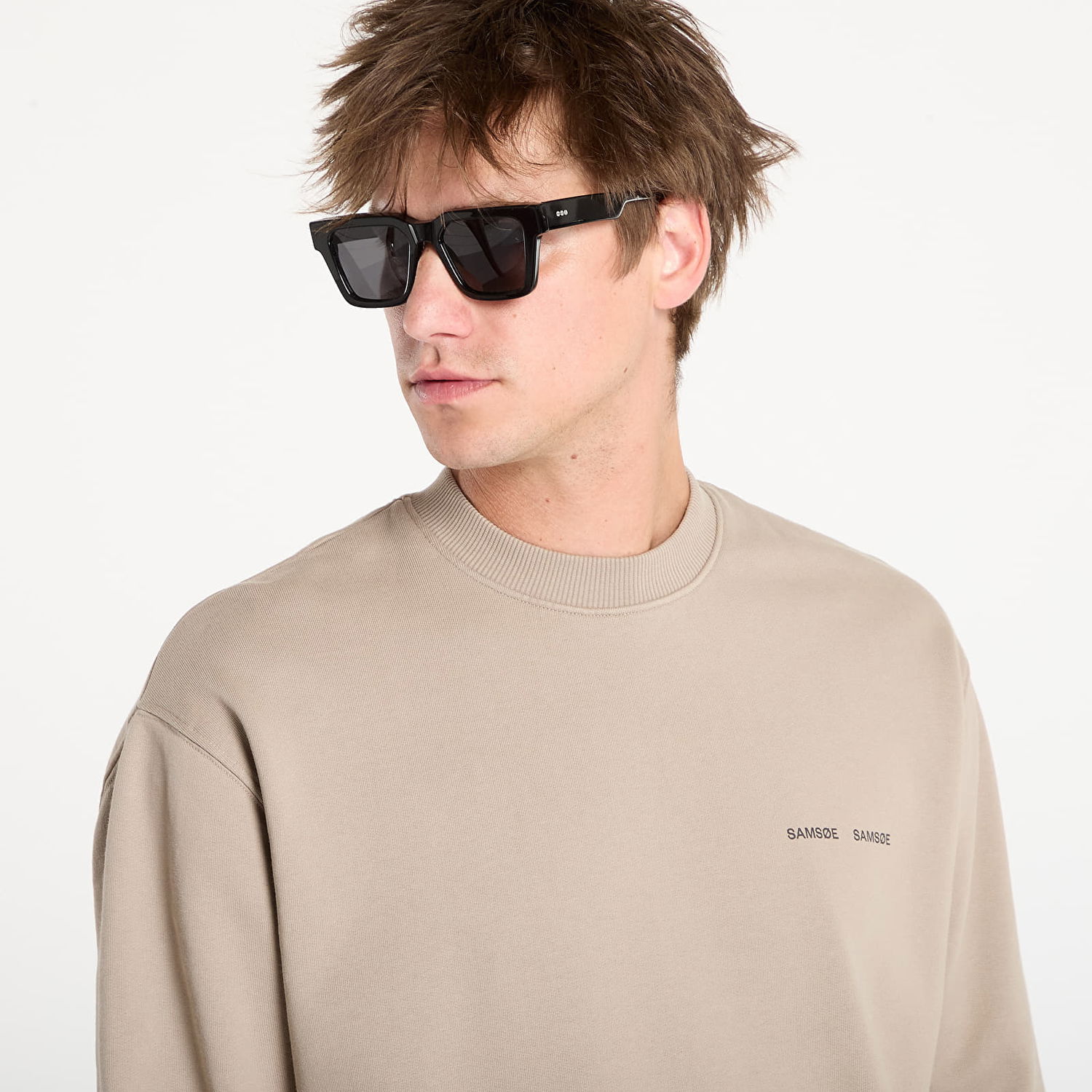 Sweatshirt Samsoe Samsoe Samsøe Samsøe Norsbro Crew Neck Sweatshirt Beige | M00018103_170205TCX, 1