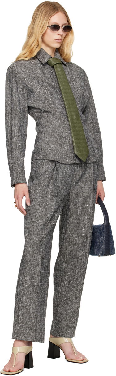 Tørklæde Bottega Veneta Bottega Veneta Intrecciato Leather Tie Grøn | 813612 V2JG0, 2