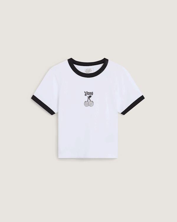 Crop top Vans Cherry Bom Ringer Tee Hvid | VN000WBEWHT, 0