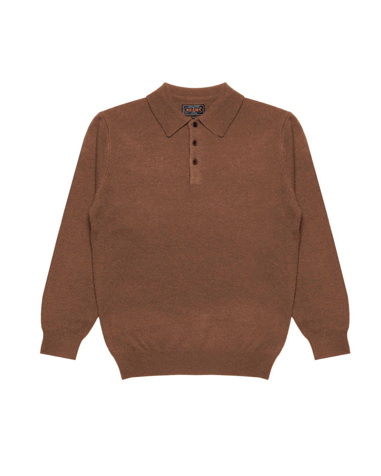 Polo skjorte BEAMS Beams+ Knit Polo Shirt Brun | 38120004103-28, 0