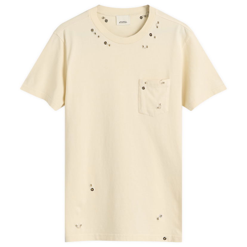 T-shirt ISABEL MARANT Isabel Marant Yazrane Pierced T-Shirt Beige | 25HTS0302FA-C4N05I-23EC