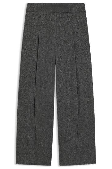 Bukser BOSS Oversized-fit Trousers with Structured Stretch Fabric Grå | 50548212, 0