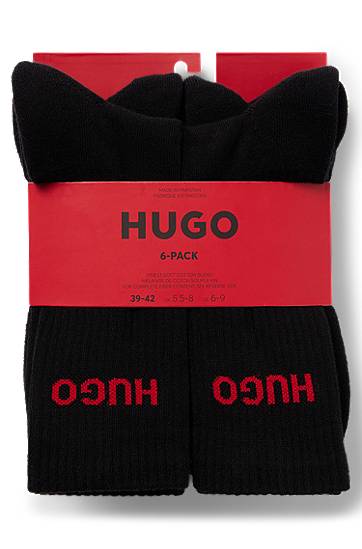 Sokker BOSS Six-Pack of Quarter-Length Socks with Logo Detail by HUGO Sort | 50510187, 1