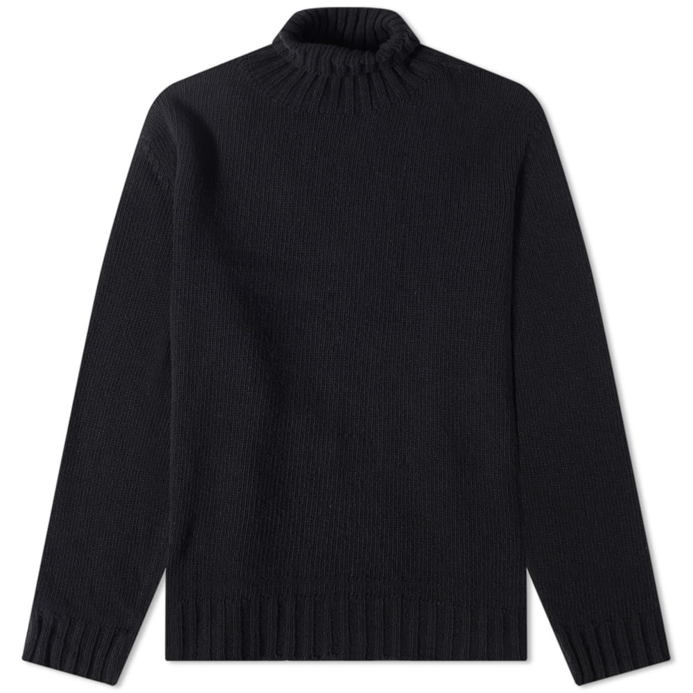 Sweater Palm Angels Curved Logo Roll Neck Knit Sort | PMHF009C99KNI0011001, 0