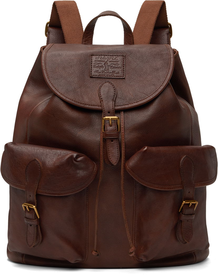 Rygsæk Polo by Ralph Lauren Ralph Lauren Heritage Leather Backpack Brun | 405946036001
