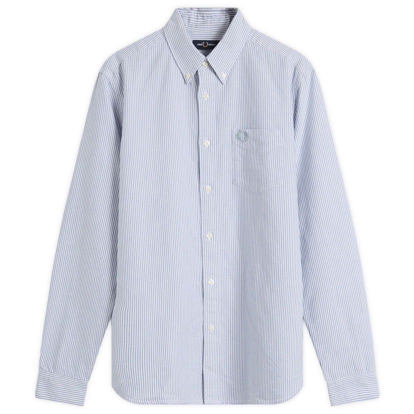 Skjorte Fred Perry Fred Perry Oxford Stripe Shirt, Size Large Blå | M1768-38A