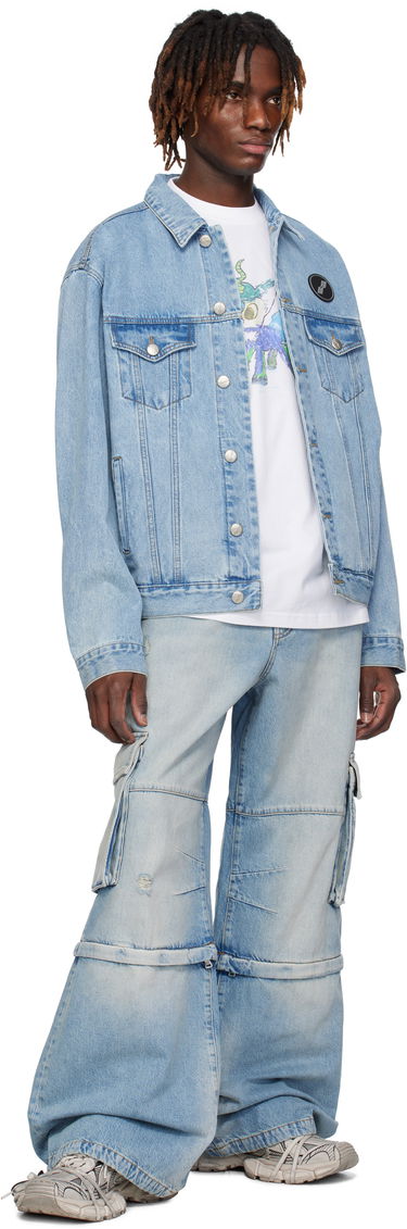 Cargo bukser We11done We11done Faded Denim Zip-off Cargo Pants Blå | WD-DP0-25-393-M-SK, 3