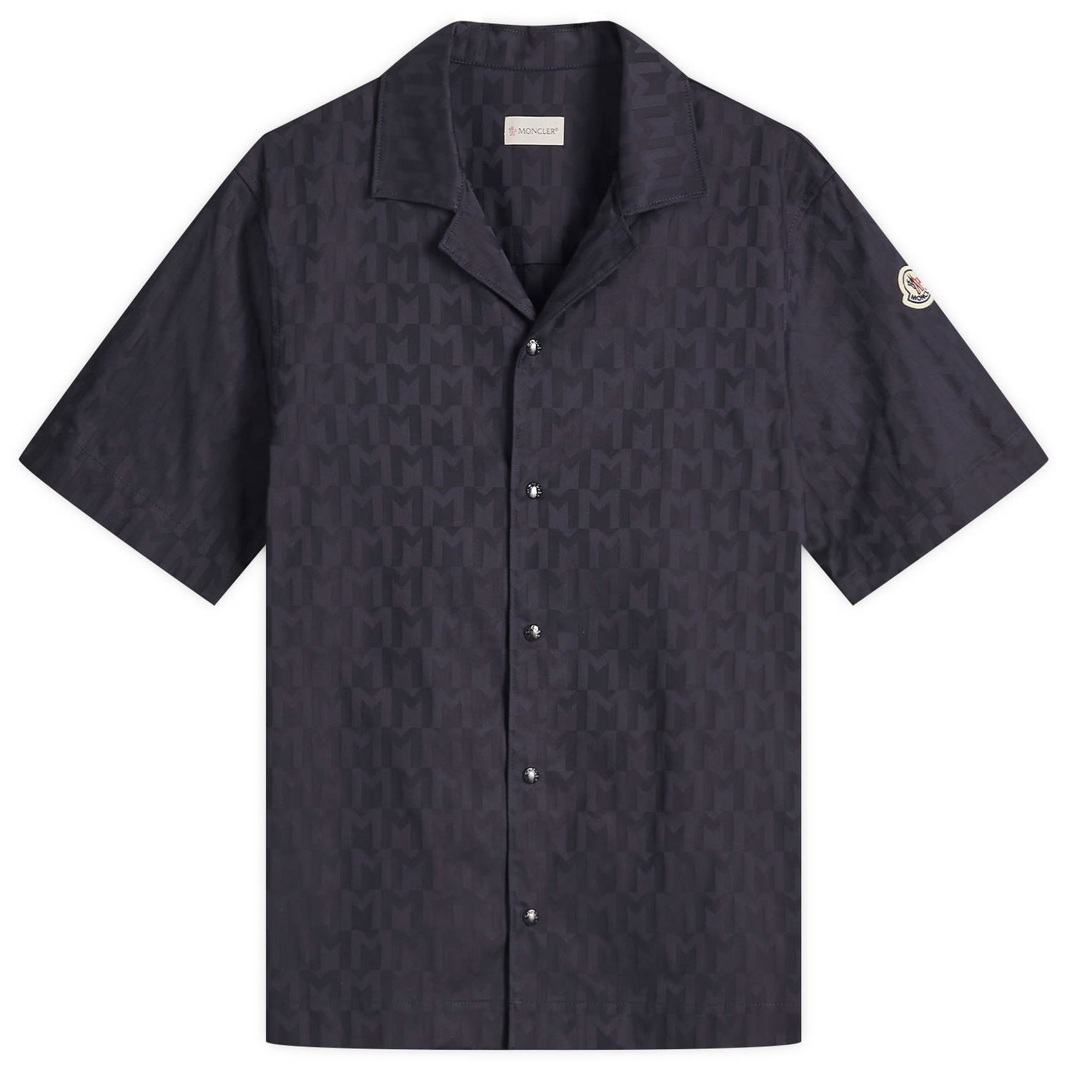Skjorte Moncler Moncler Cotton Monogram Jacquard Shirt Mørkeblå | 2F000-18-598FK-F77, 0