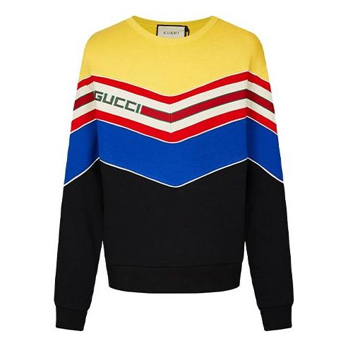 Sweater Gucci Striped Cotton Sweatshirt Flerfarvet | 560495-XJATN-1074