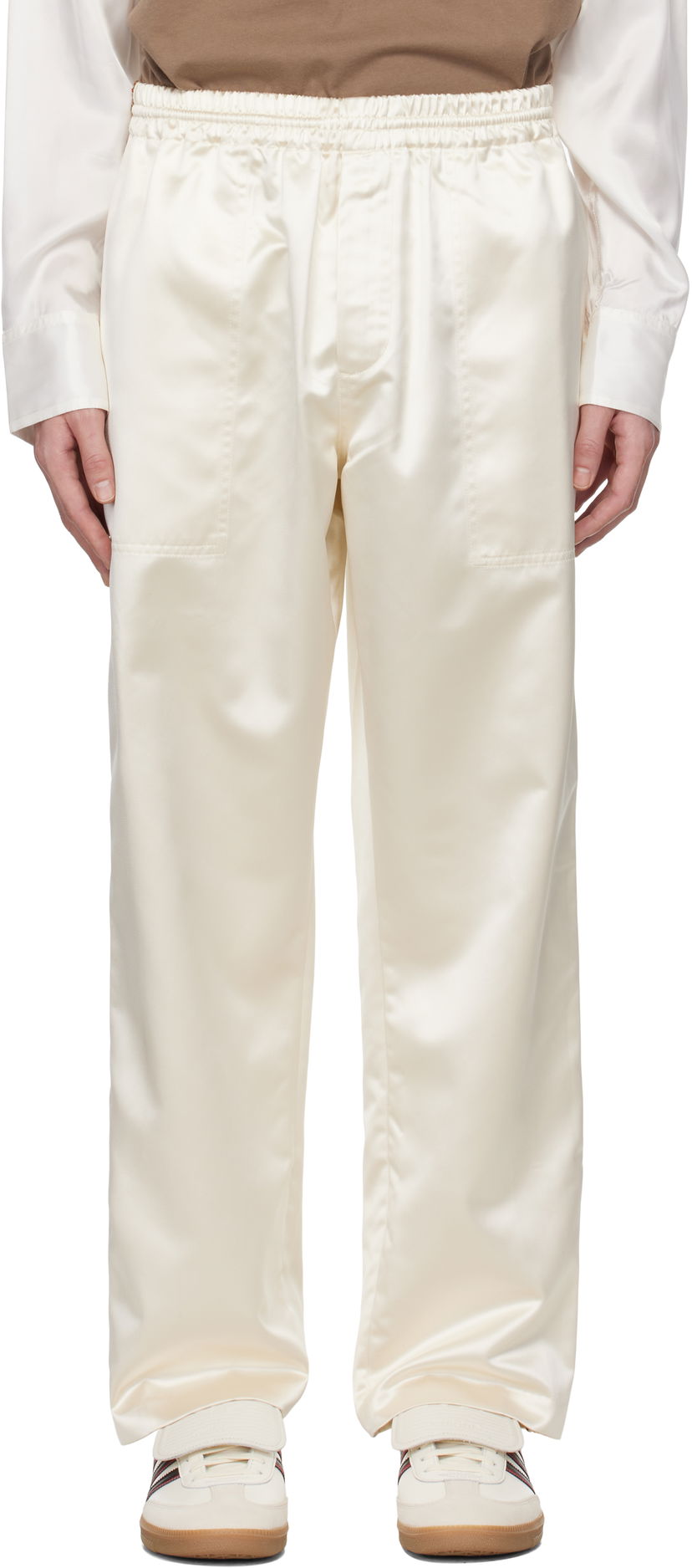 Joggingbukser Bode Bode Candyfloss Satin Track Pants Hvid | MRS25BT010