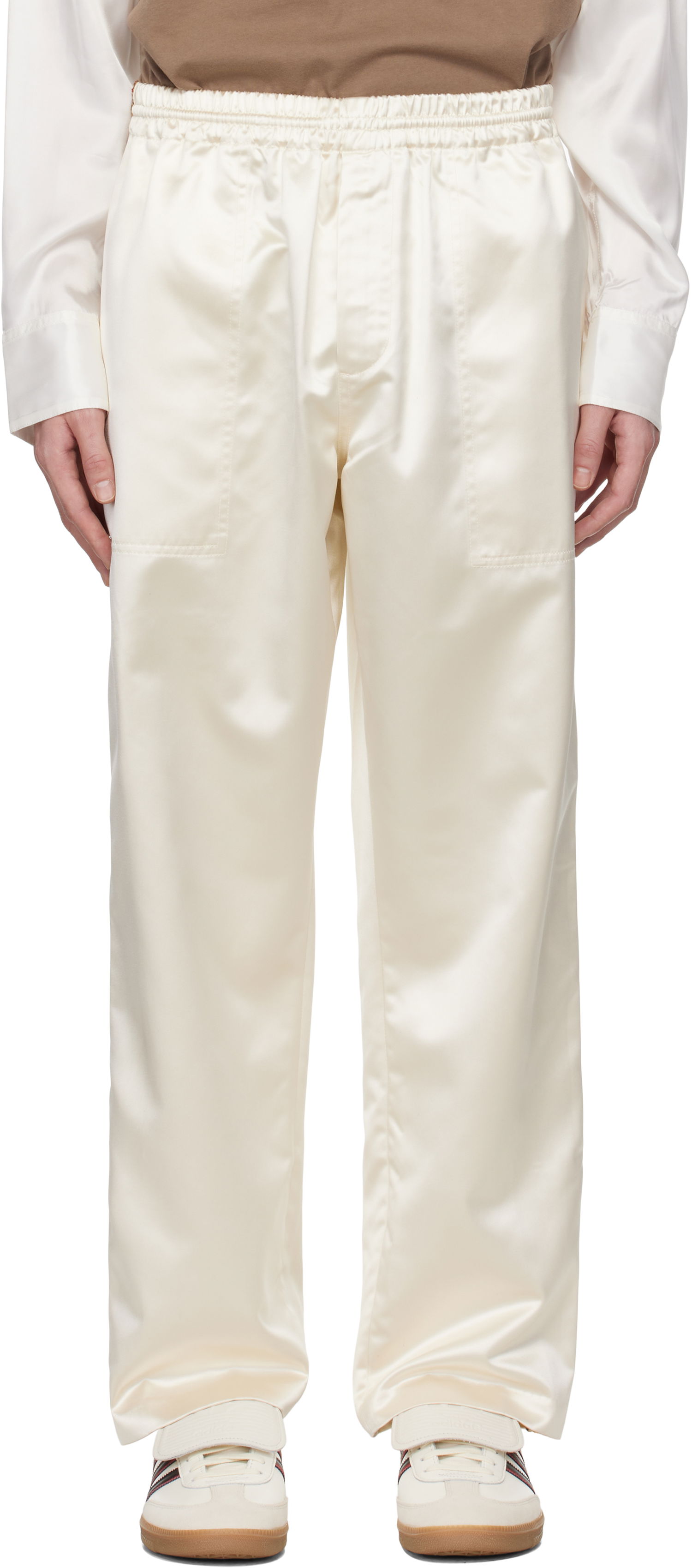 Joggingbukser Bode Bode Candyfloss Satin Track Pants Hvid | MRS25BT010, 0